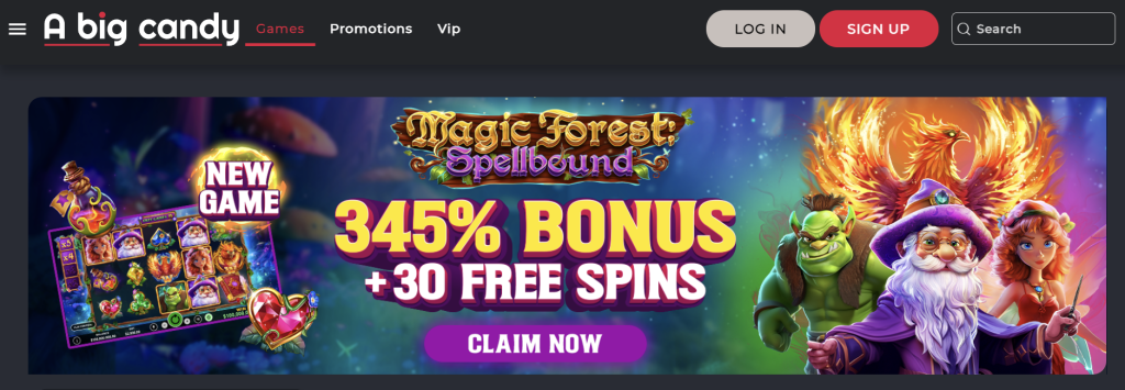big candy casino site bonus banner
