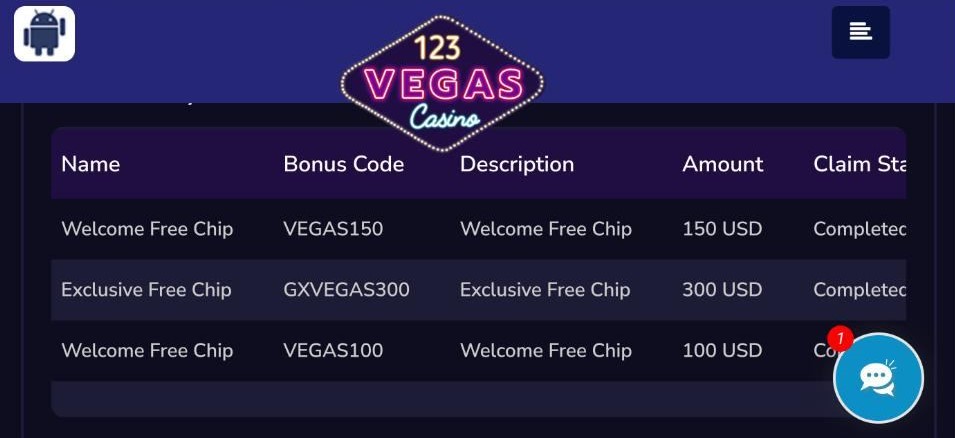 123 Vegas Casino bonus offers selection