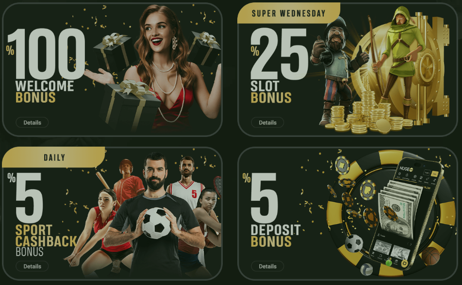 hugewin casino bonus selection