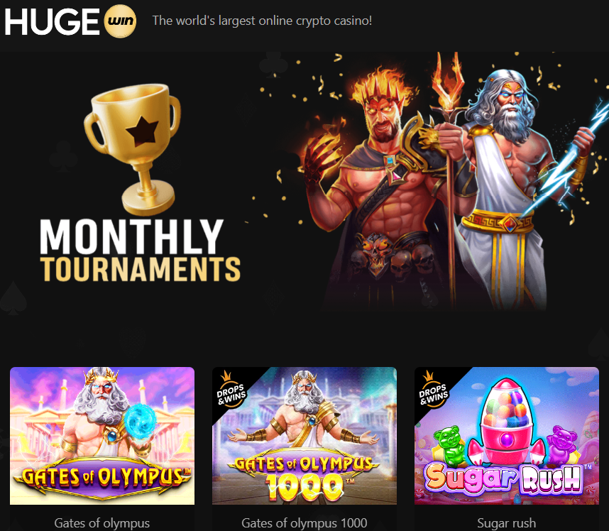 hugewin casino monthly tournaments