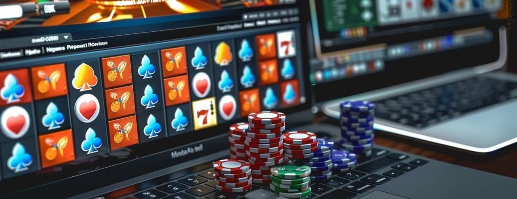 Online casino on the computer screen.